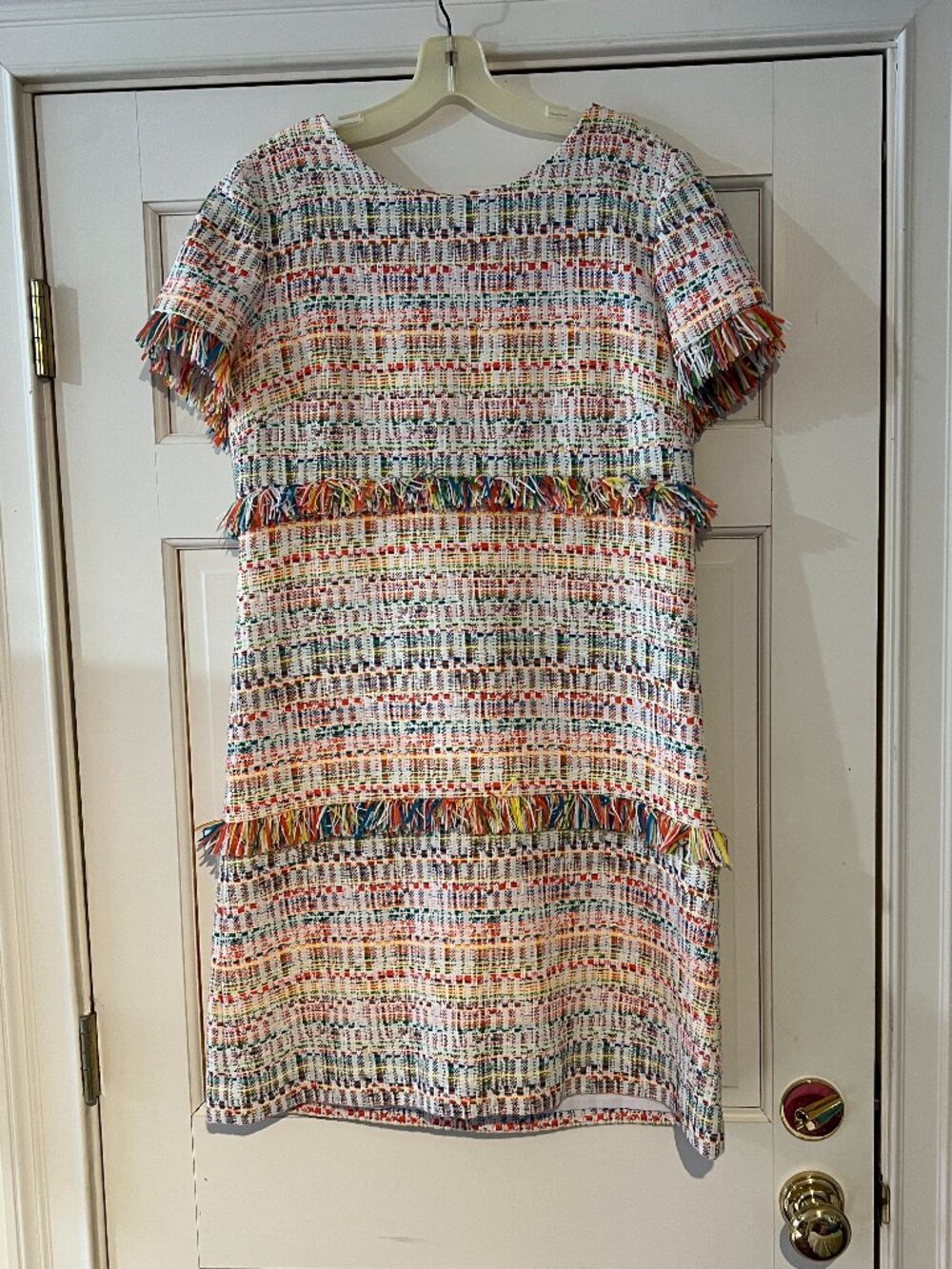Sara Campbell dress with tiered skirt and fringe details size 12